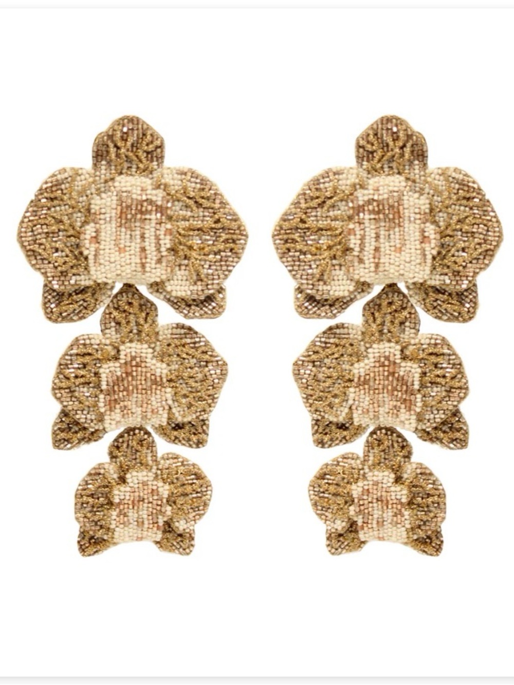 Deepa Gurnani Edyn Orchid Swarovski Crystal Earrings NWT $450 Retail
